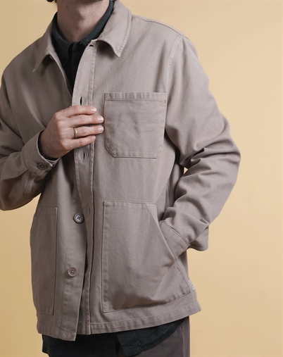 Elsk - Twill Mens Overshirt - Cashew Beige